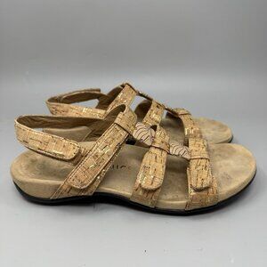 Vionic Sandals Womens Size 9 Strappy 44Amber Open Casual gold effects Slingback